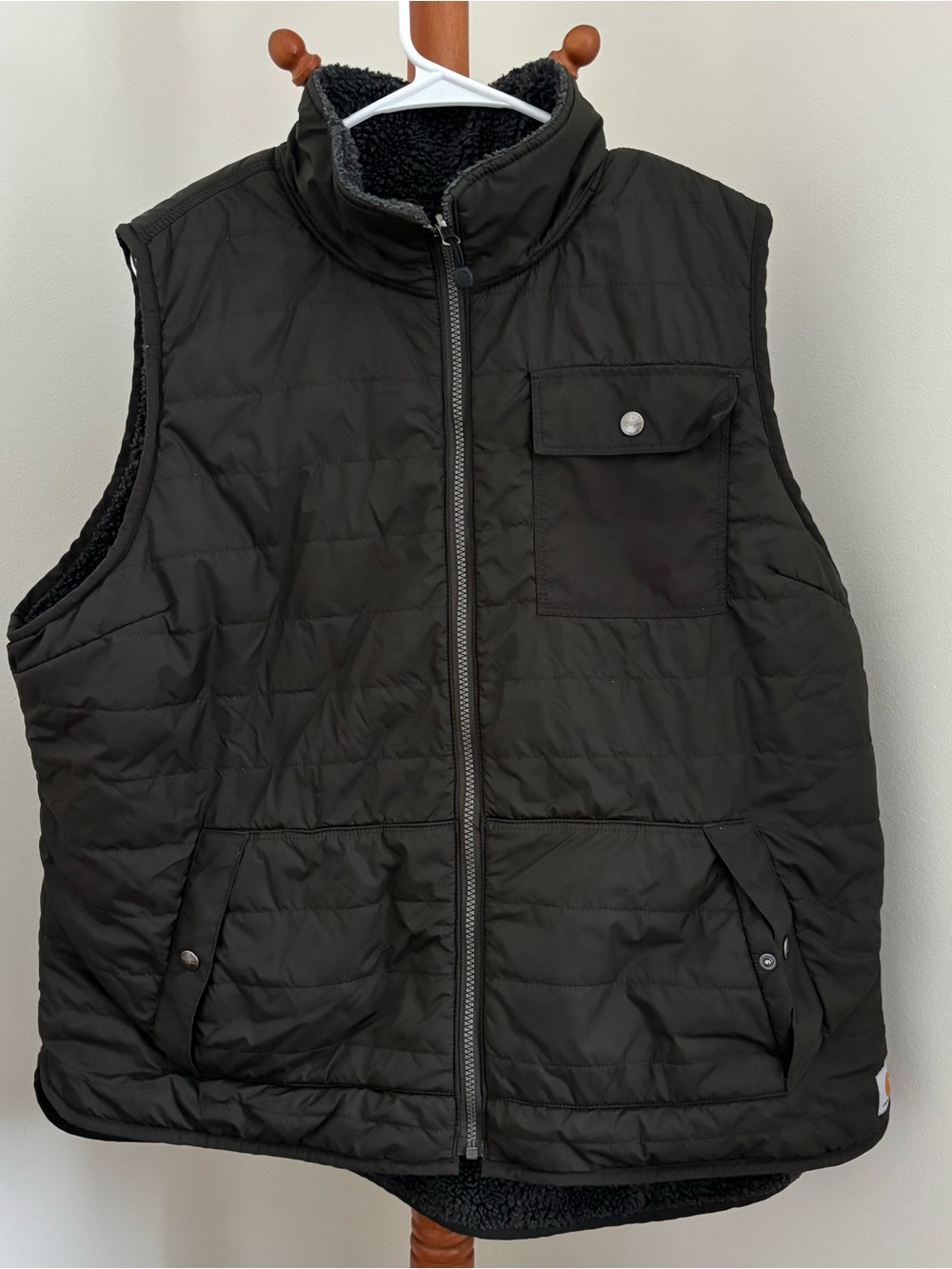 Carhartt Black Quilted Sherpa-Lined Vest